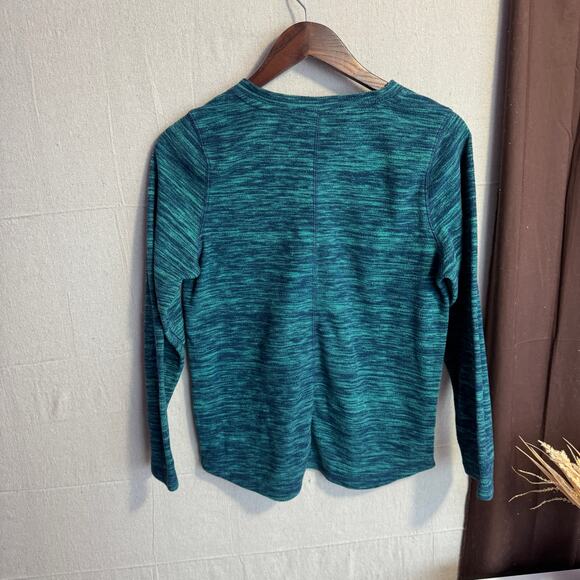 St. John’s Bay Fleece Pullover Size S Teal Blue Green VNeck Soft Long Sleeve Top - Picture 6 of 9